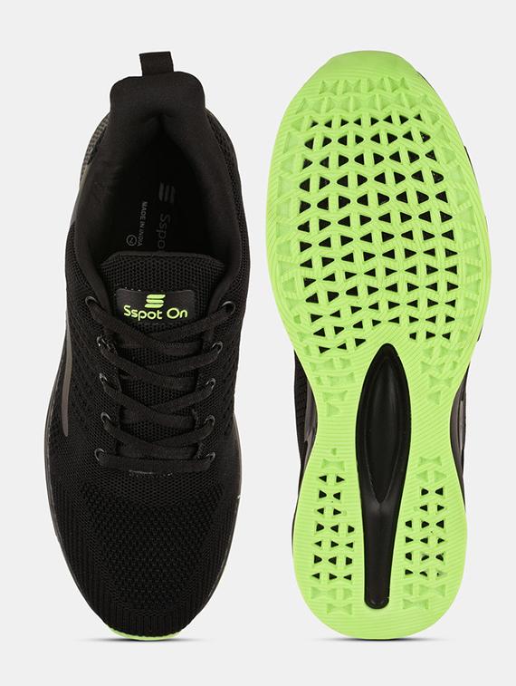 men solid black lace up sport shoe - 20512897 - Standard Image - 4