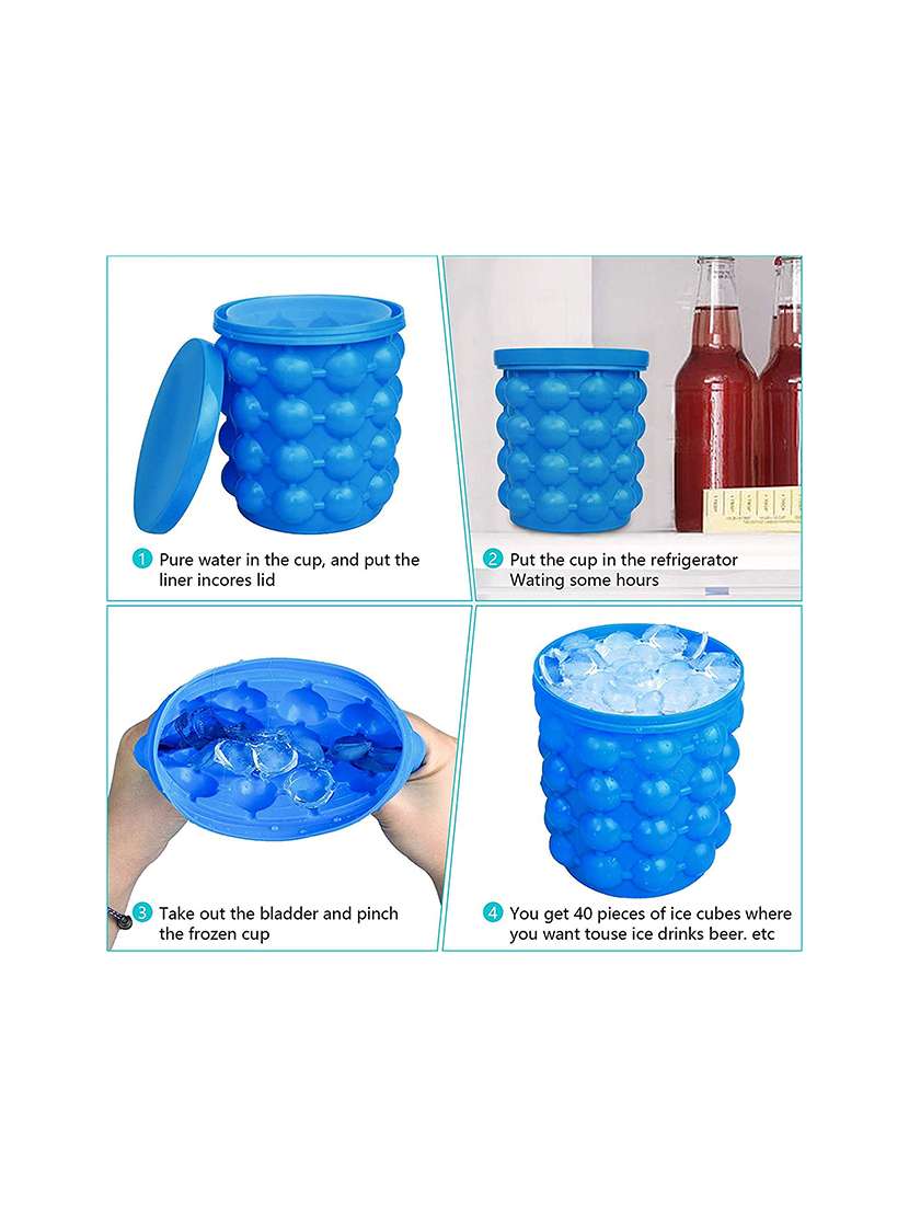 clearex kitchen large silicone ice bucket, (2 in 1) ice cube maker - 20512899 -  Standard Image - 1