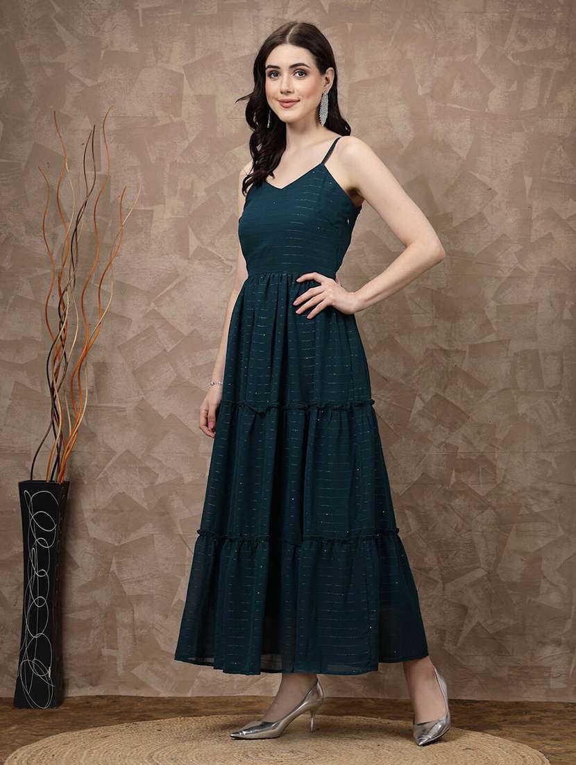 women striped sleeveless tiered dress - 20512986 - Standard Image - 1