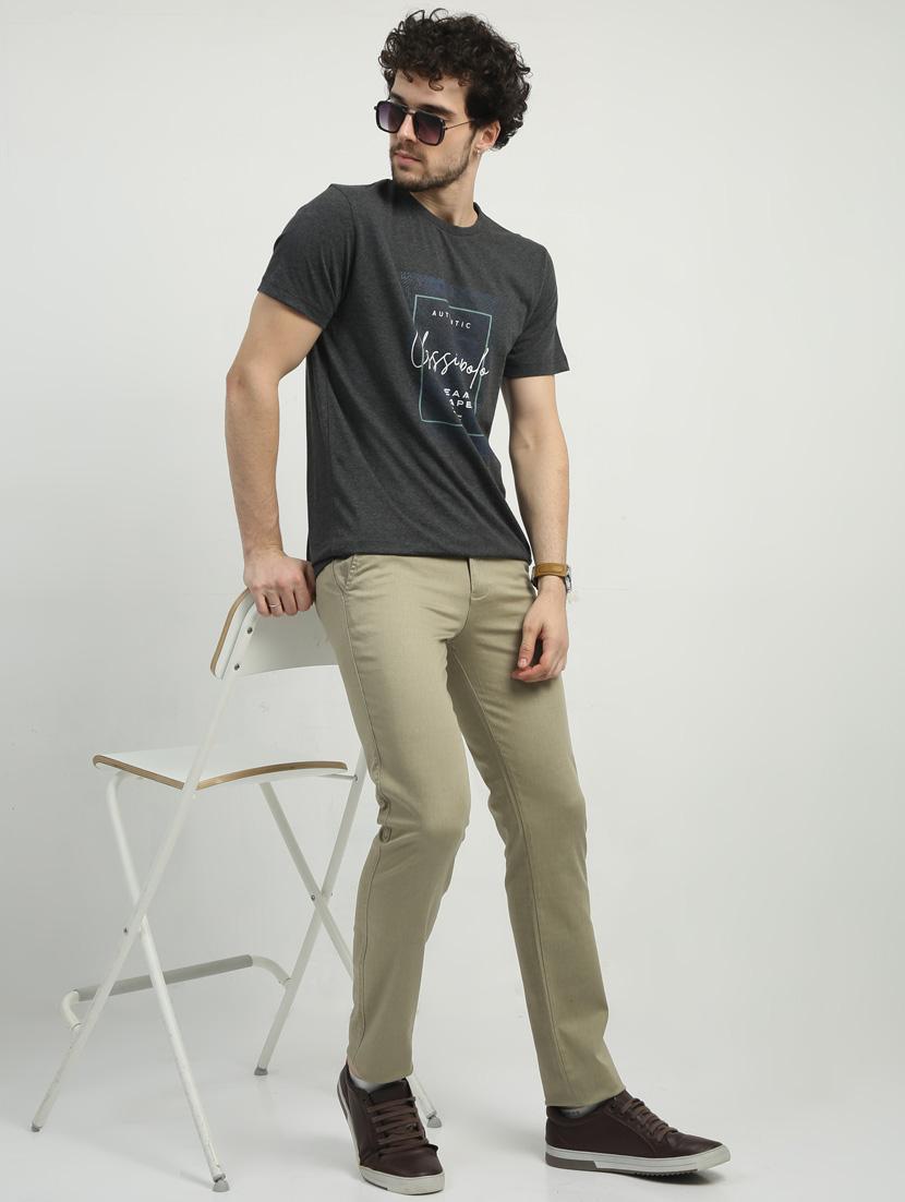 men mid rise solid flat front casual trouser - 20519648 - Standard Image - 4