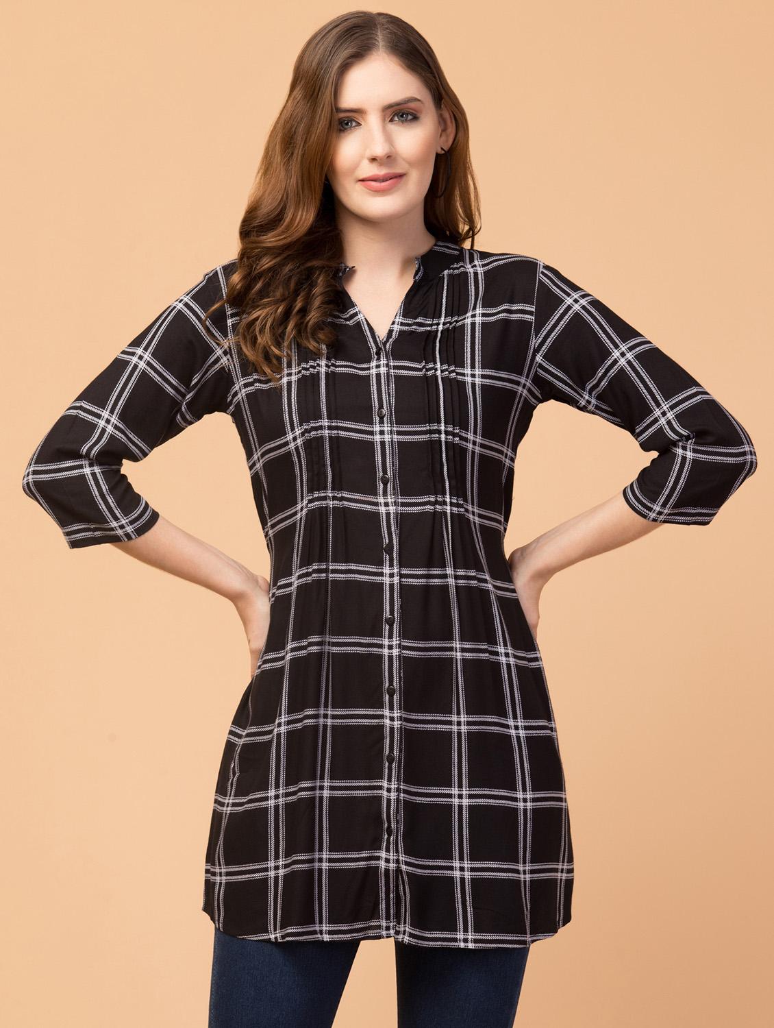 women checked tunic - 20519709 -  Zoom Image - 0