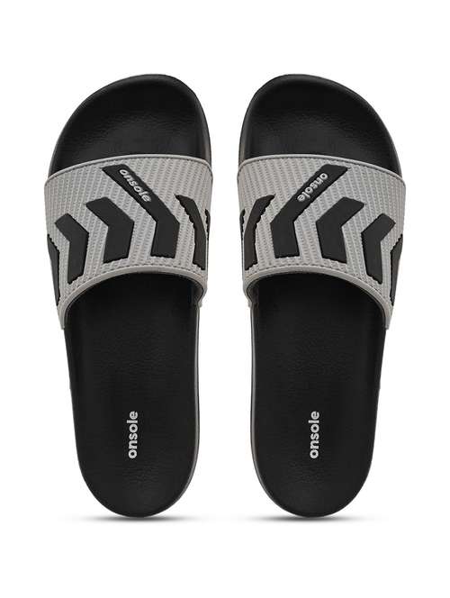 men printed grey slip on flip flop - 20519835 -  Standard Image - 0