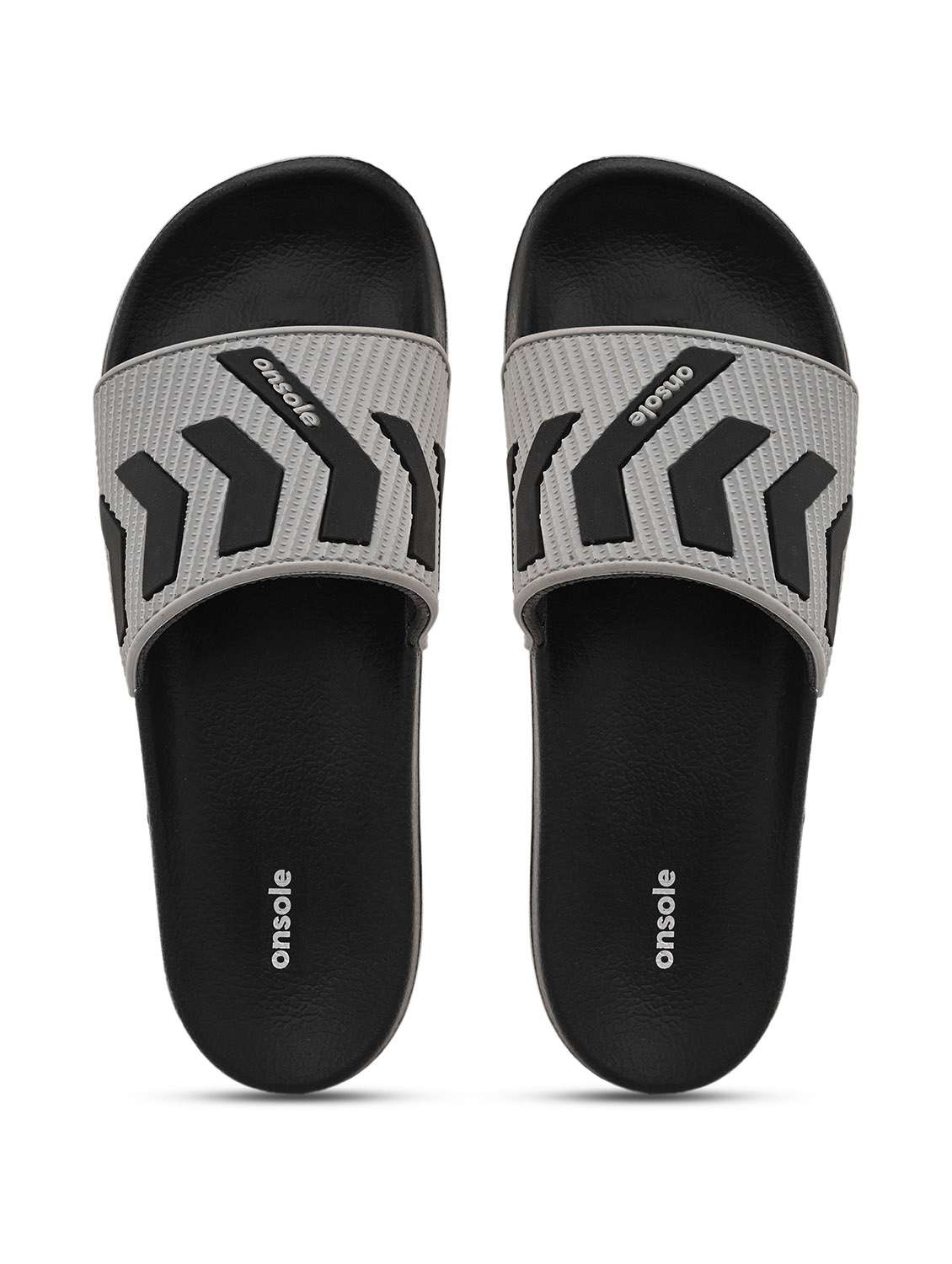 men printed grey slip on flip flop