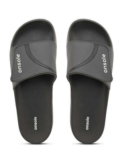 men textured grey slip on flip flop - 20519845 - Standard Image - 0