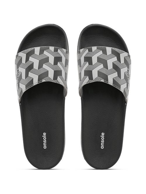 men printed grey slip on flip flop - 20519848 - Standard Image - 0