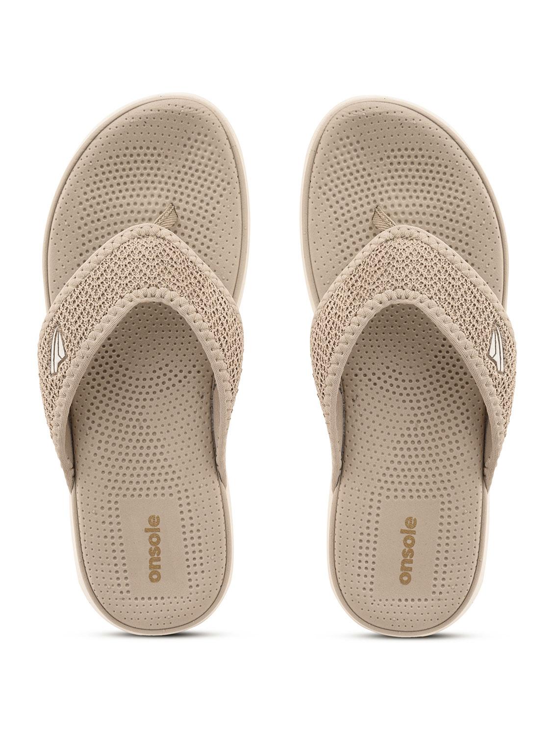 women textured beige flip flop - 20519854 - Zoom Image - 0