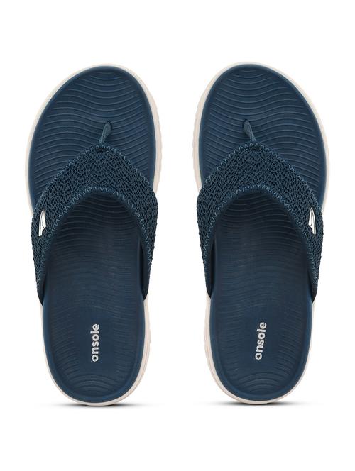 men solid teal slip on slipper - 20519878 - Standard Image - 0