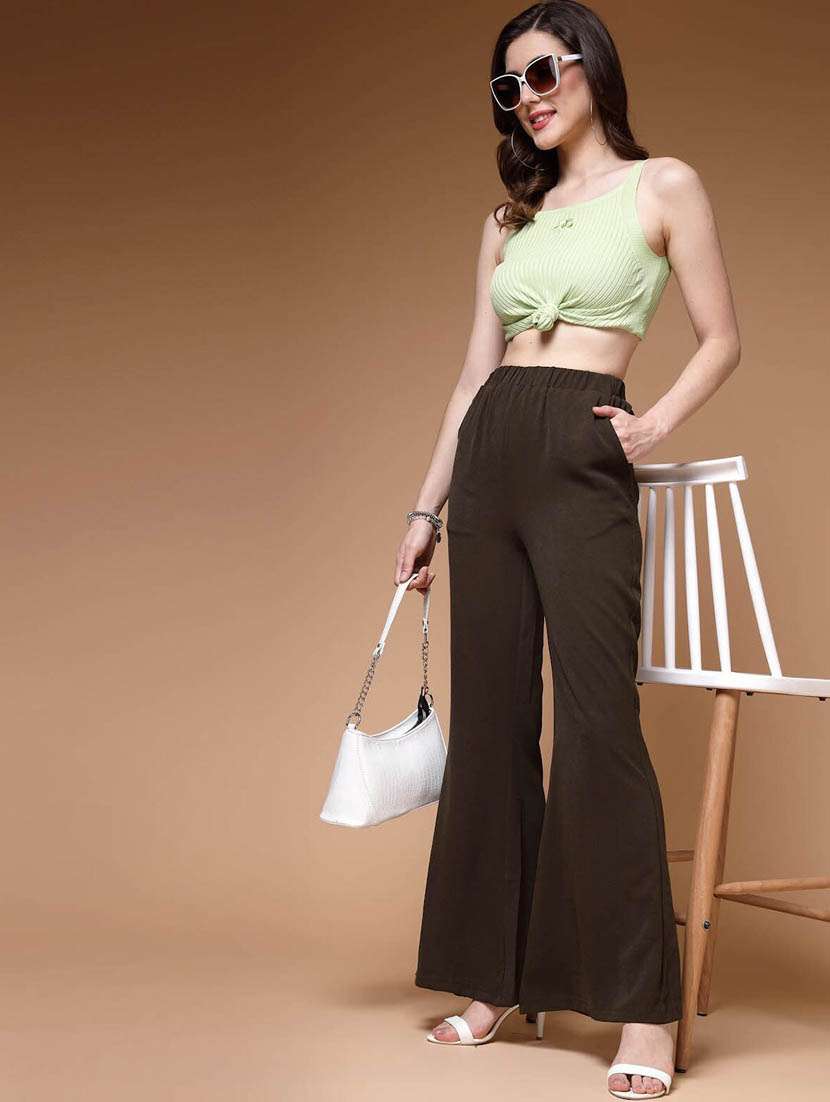 wome high rise solid bootcut trouser - 20520242 - Standard Image - 4