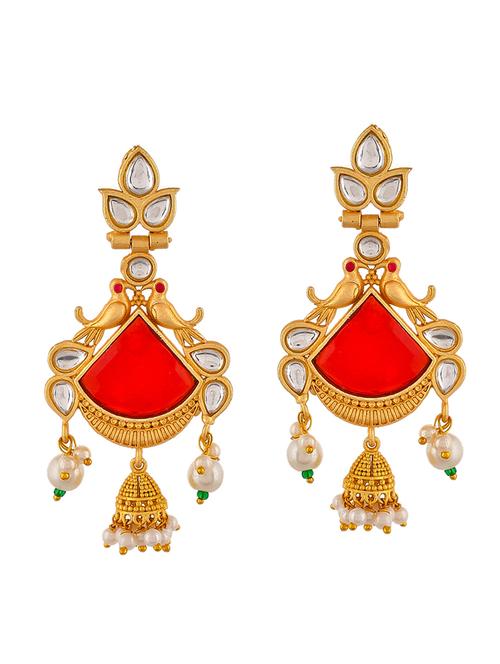 gold plated brass drop earring - 20520263 -  Standard Image - 0
