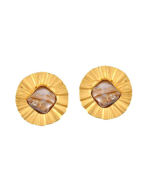 gold brass studs earring - 20520265 -  Standard Image - 0