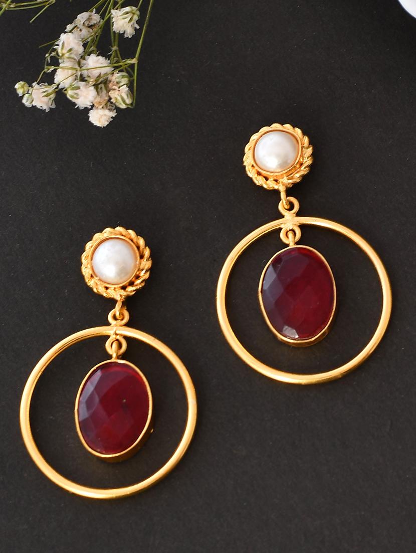 red brass drop earring - 20520274 -  Standard Image - 1