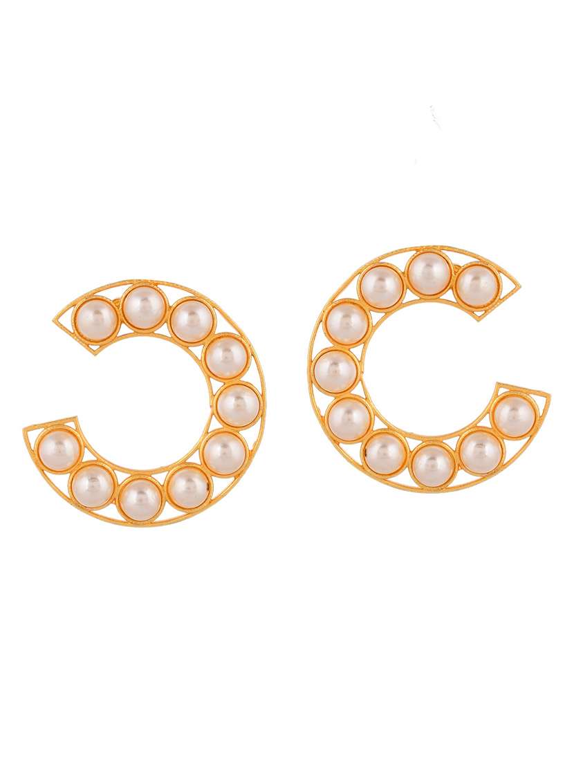gold brass hoop earring - 20520276 - Zoom Image - 0