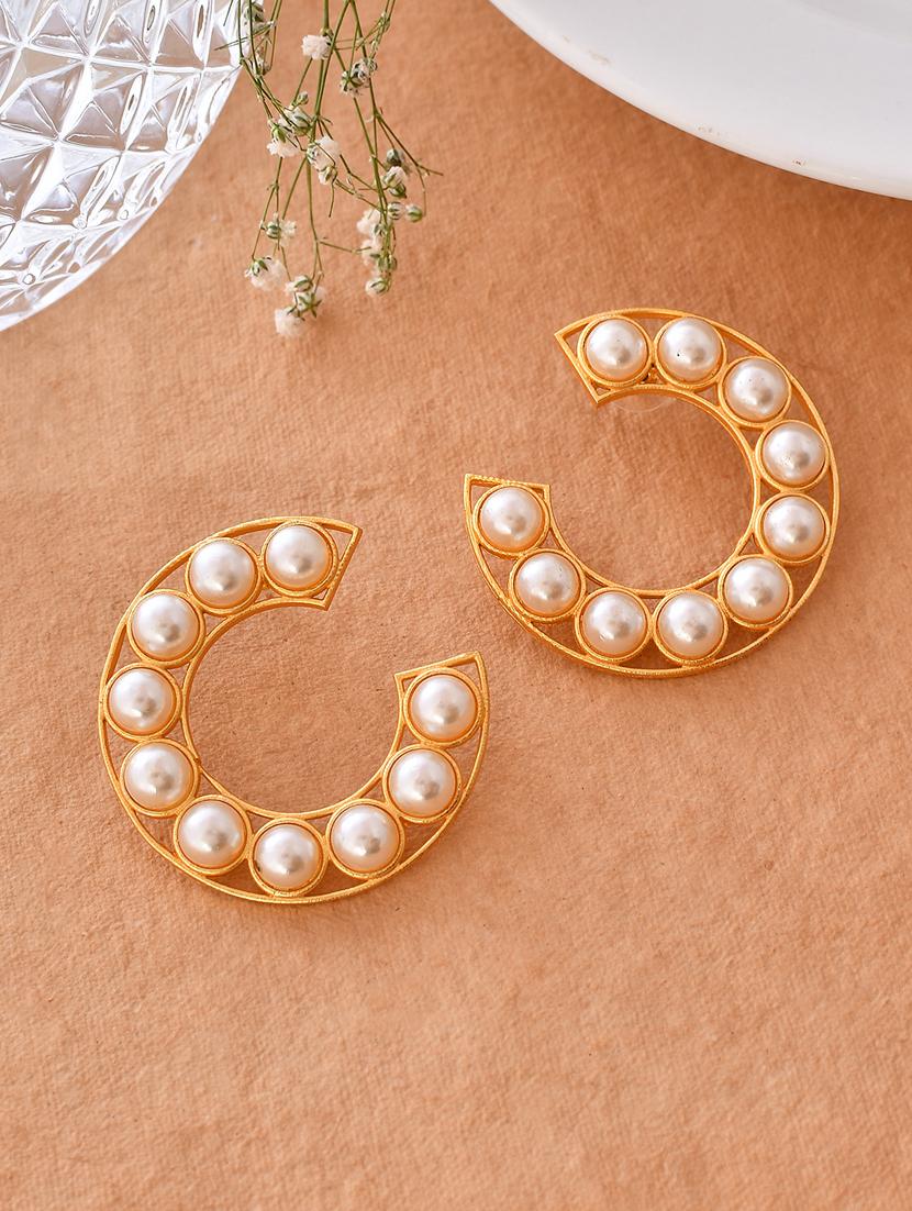 gold brass hoop earring - 20520276 - Standard Image - 1