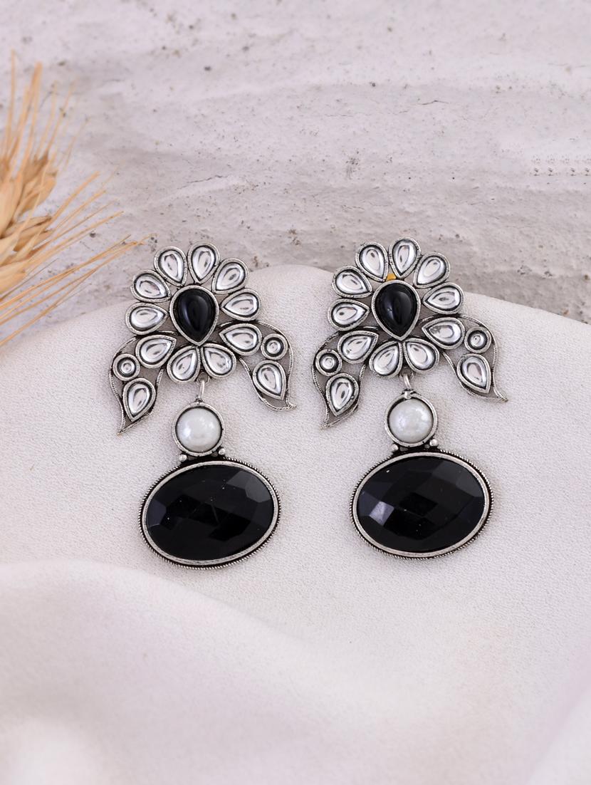 black brass drop earring - 20520277 -  Standard Image - 1