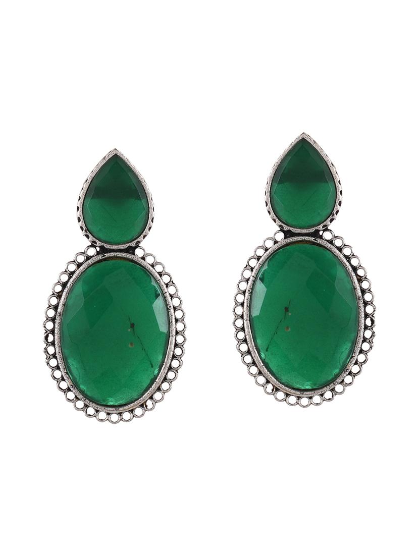 green brass drop earring - 20520278 -  Zoom Image - 0