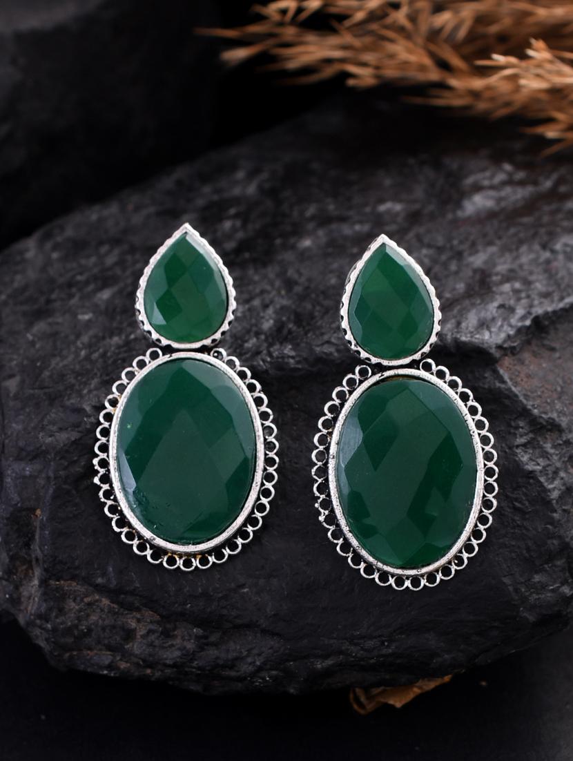 green brass drop earring - 20520278 -  Standard Image - 1