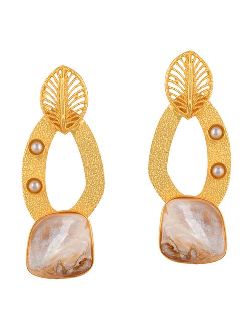 gold brass drop earring - 20520280 - Standard Image - 0
