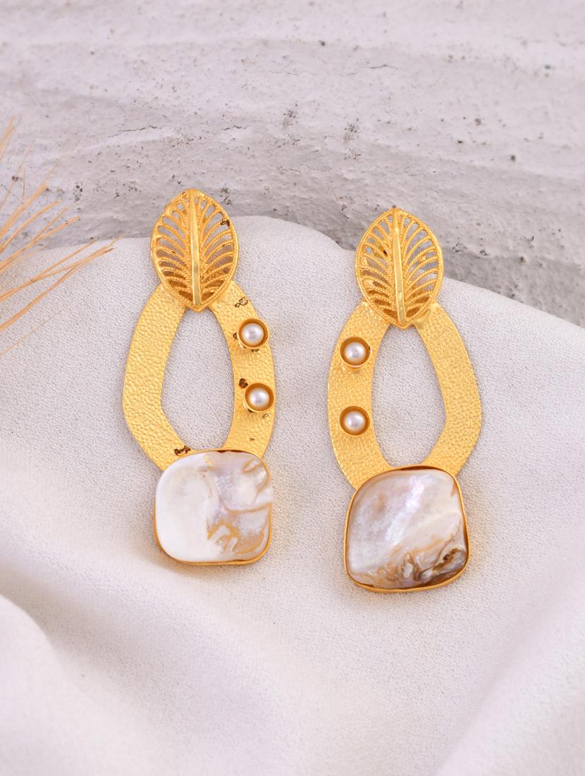 gold brass drop earring - 20520280 - Standard Image - 1
