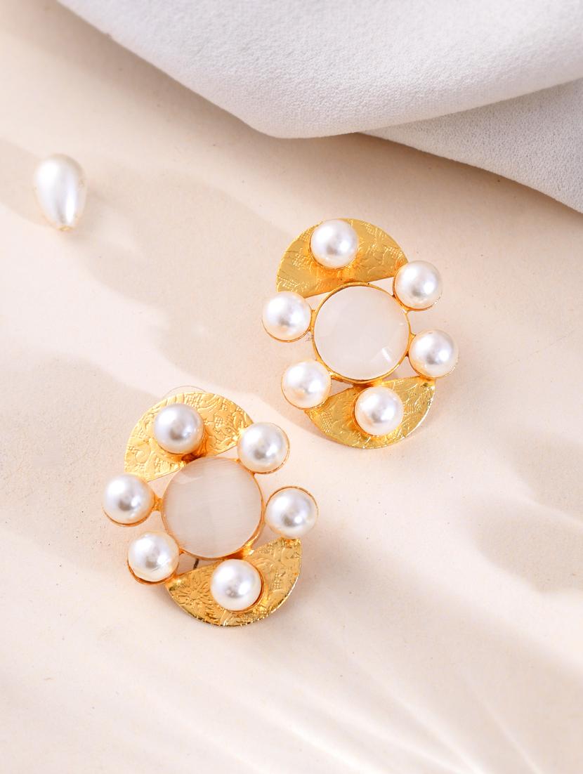 gold brass drop earring - 20520281 - Standard Image - 1