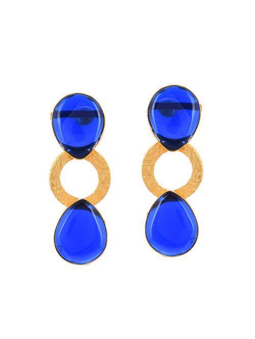 blue brass drop earring - 20520282 -  Standard Image - 0