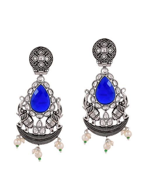 blue brass drop earring - 20520283 -  Standard Image - 0