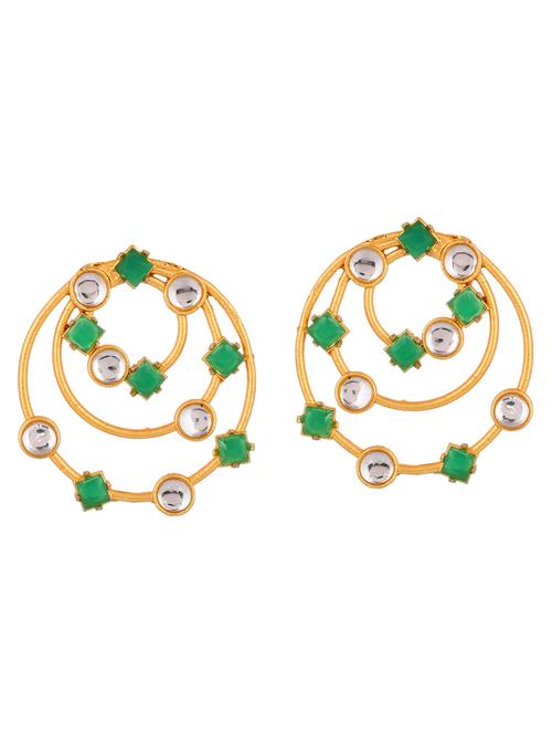 green brass drop earring - 20520288 - Standard Image - 0