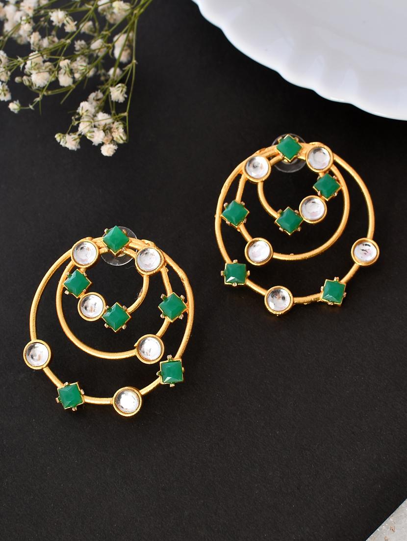 green brass drop earring - 20520288 -  Standard Image - 1
