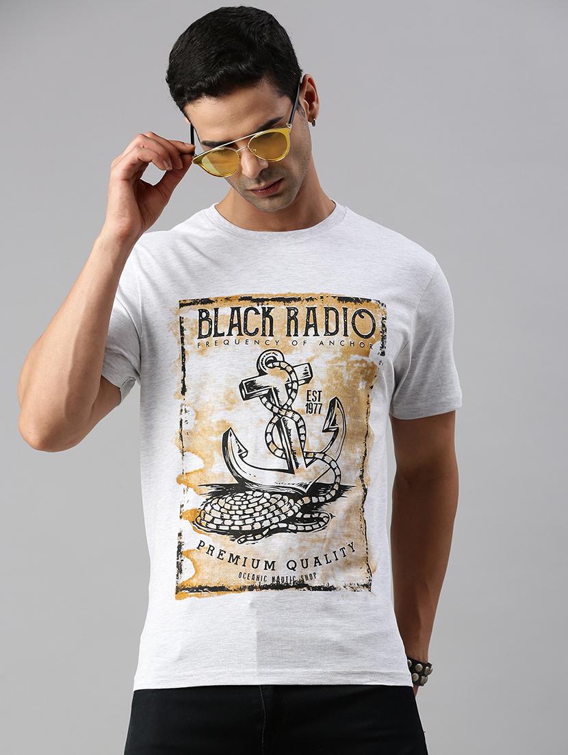 men round neck front print t-shirt - 20520344 - Standard Image - 1