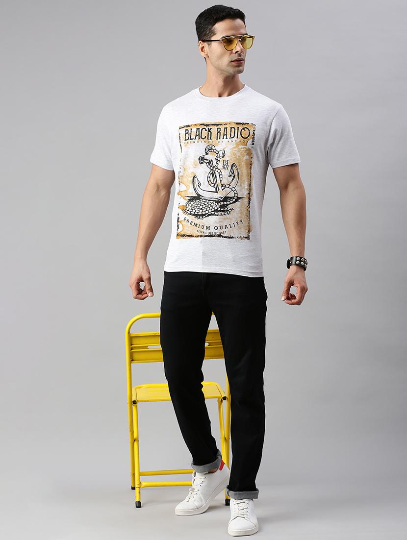 men round neck front print t-shirt - 20520344 - Standard Image - 4