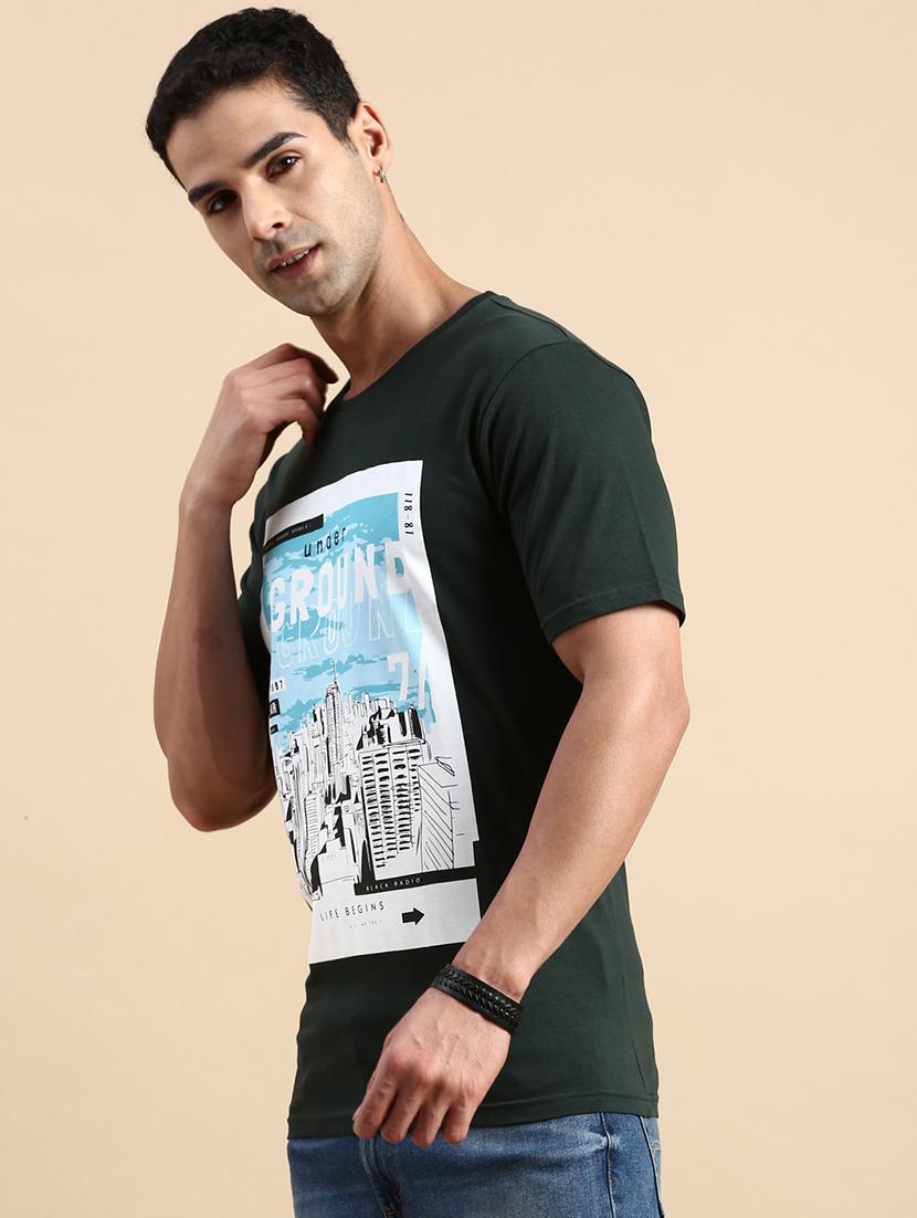 men round neck front print t-shirt - 20520498 - Standard Image - 1