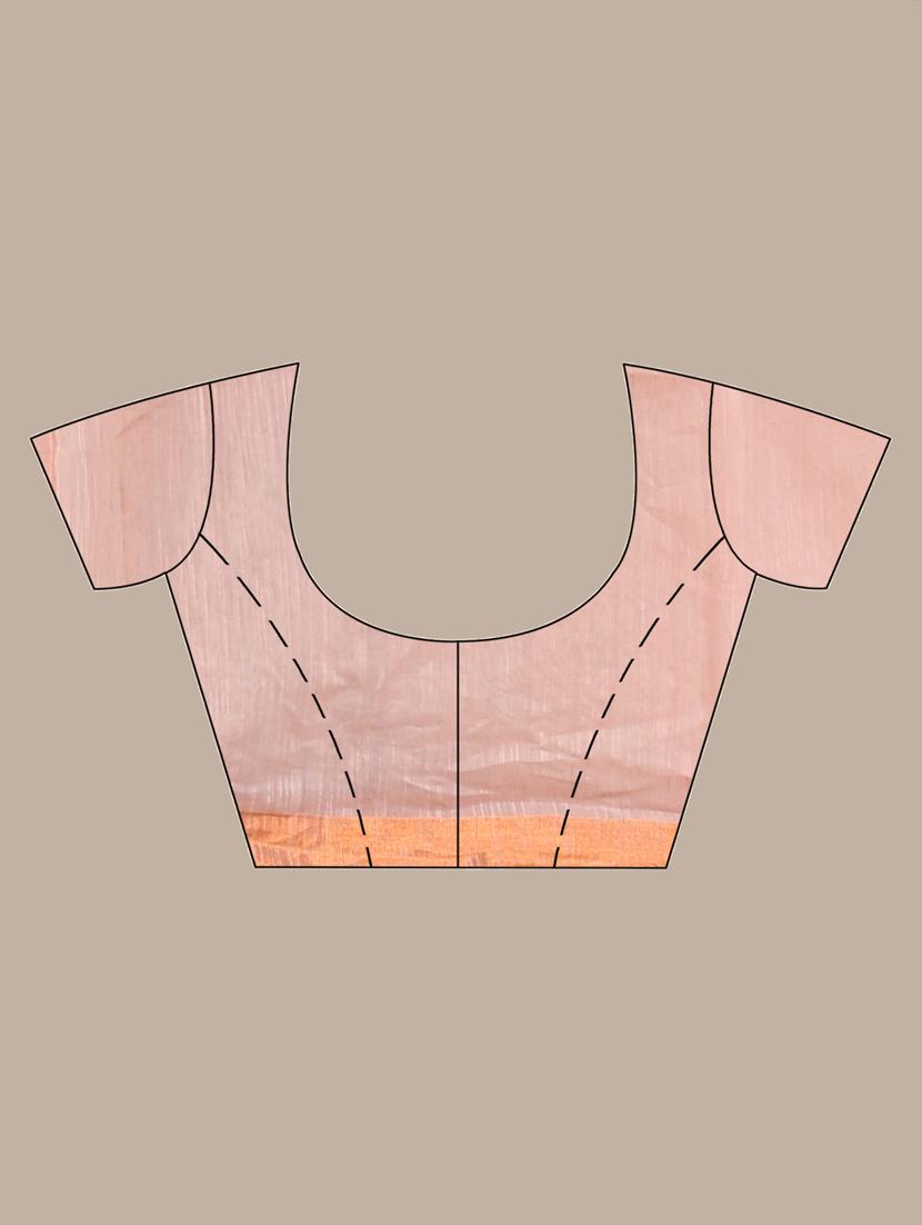 women's self design peach colored saree with blouse - 20522122 - Standard Image - 4