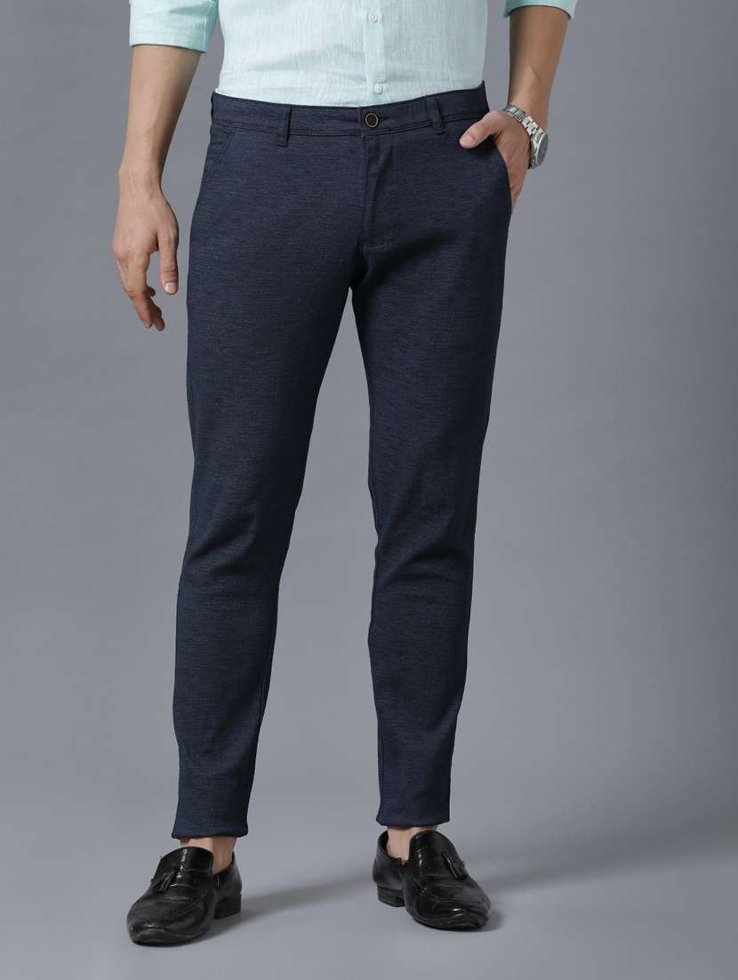 men mid rise solid chinos 