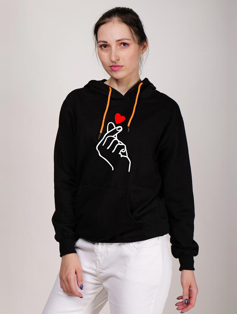 black fleece chest print sweatshirt - 20523321 -  Standard Image - 1