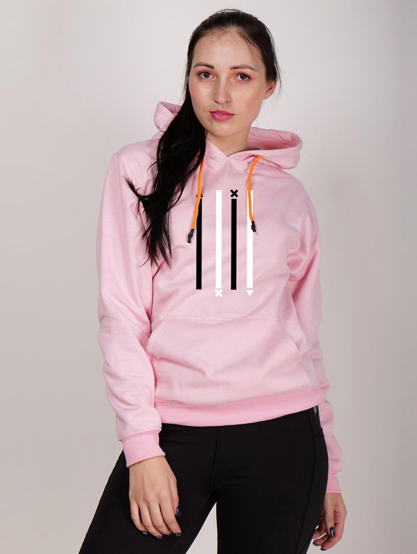 pink fleece chest print sweatshirt - 20523356 -  Zoom Image - 0