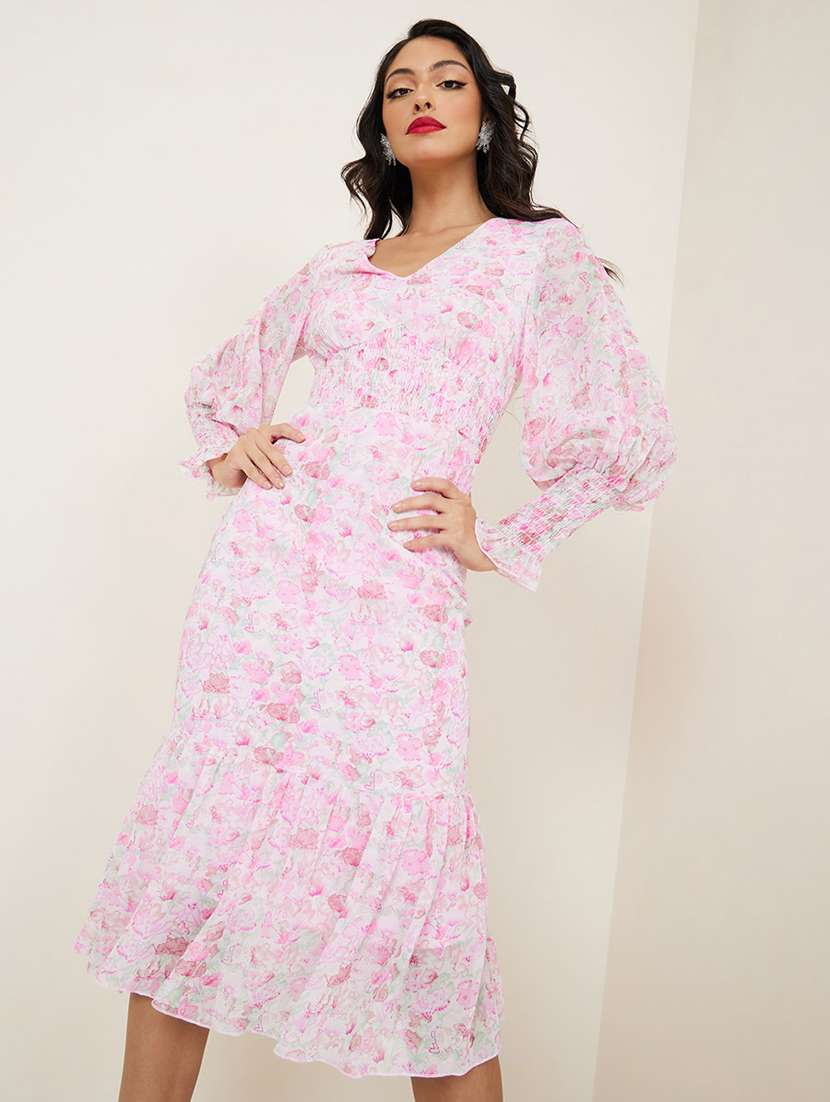 women floral printed tiered dress - 20533338 -  Standard Image - 1