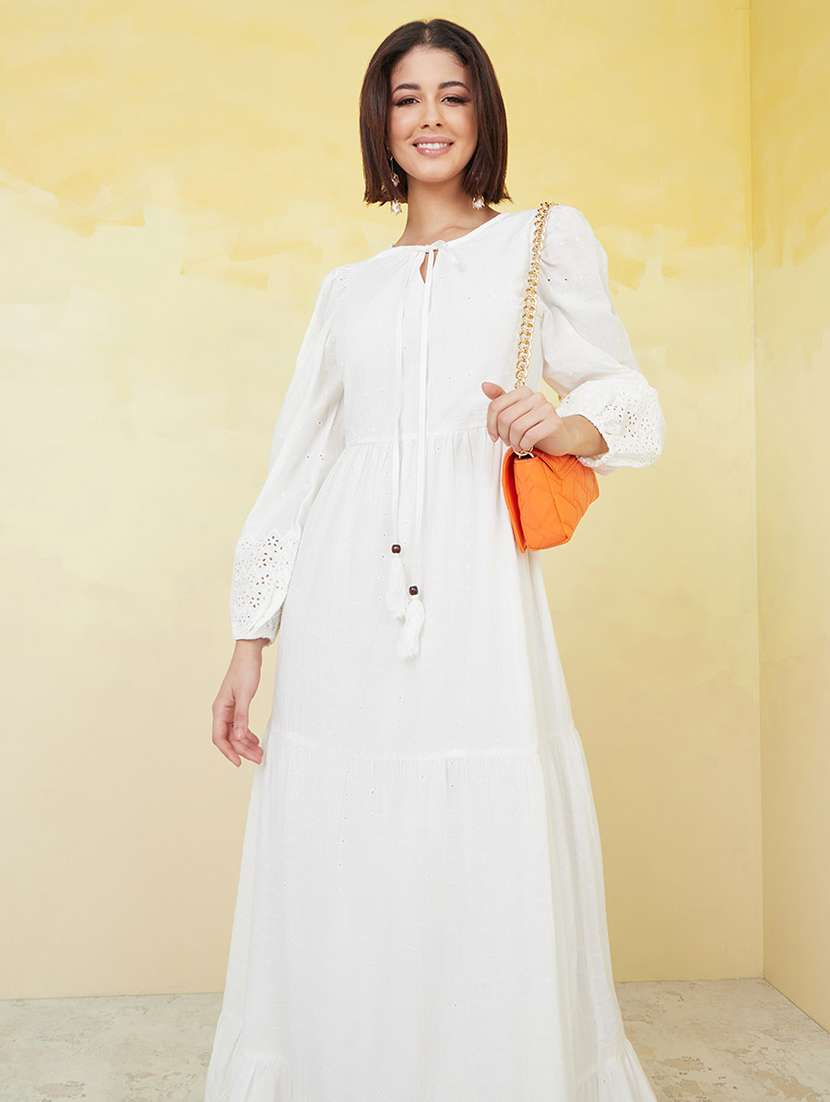 women white cotton maxi dress - 20533360 -  Standard Image - 1