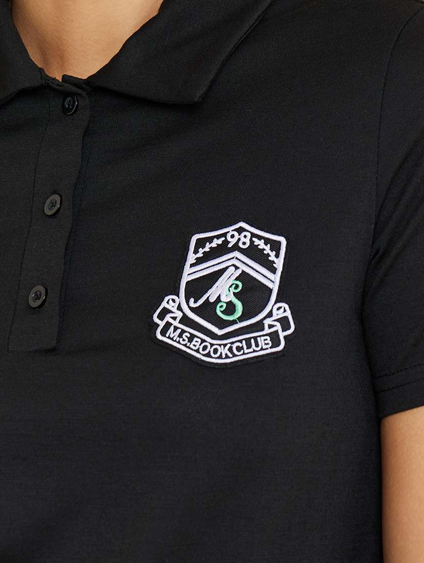 women black regular polo t-shirt - 20533711 -  Standard Image - 4