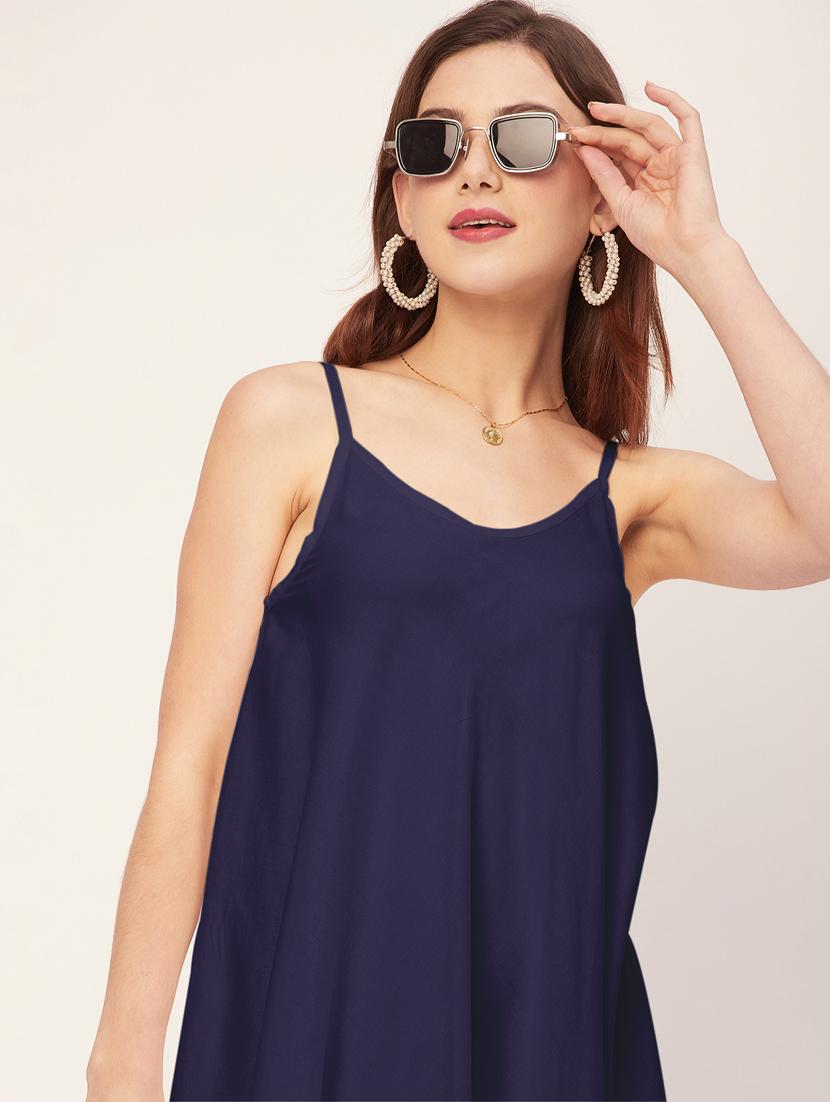 women solid sleevless asymmetric dress - 20533723 - Standard Image - 4