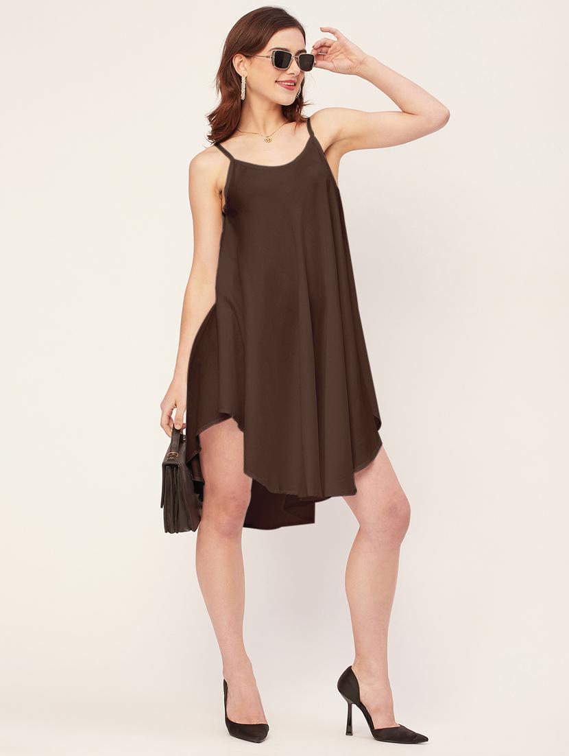 women solid sleevless asymmetric dress - 20533724 -  Zoom Image - 0