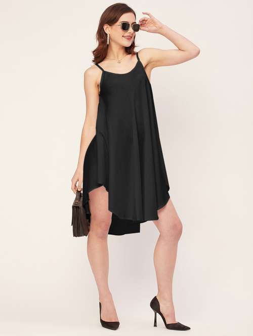 women solid sleevless asymmetric dress - 20533725 -  Standard Image - 0