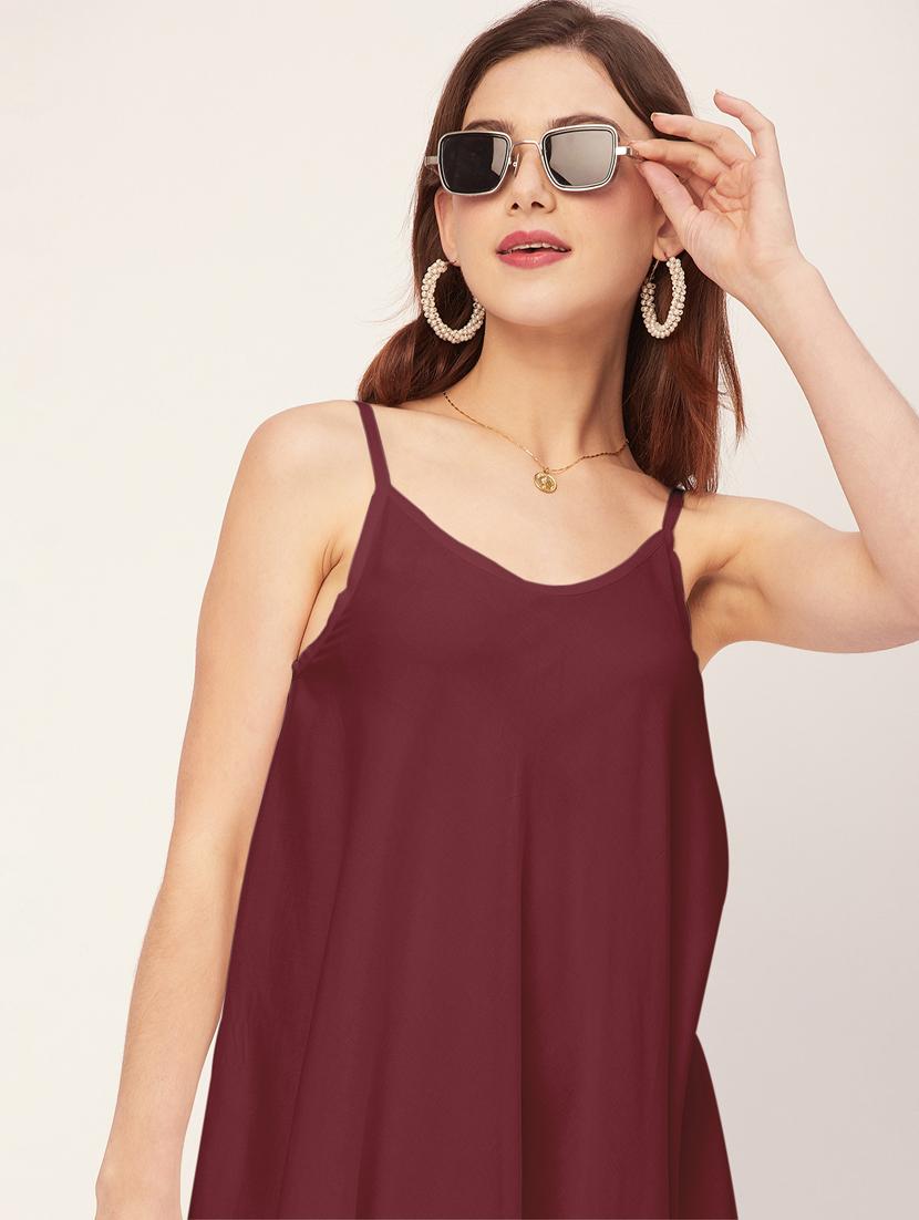 women solid sleevless asymmetric dress - 20533726 - Standard Image - 4