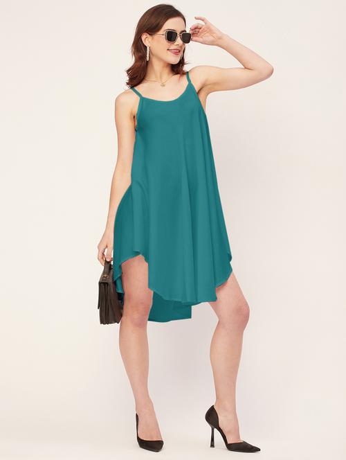 women solid sleevless asymmetric dress - 20533728 -  Standard Image - 0