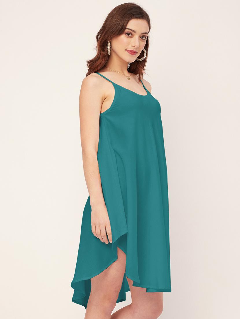 women solid sleevless asymmetric dress - 20533728 -  Standard Image - 1
