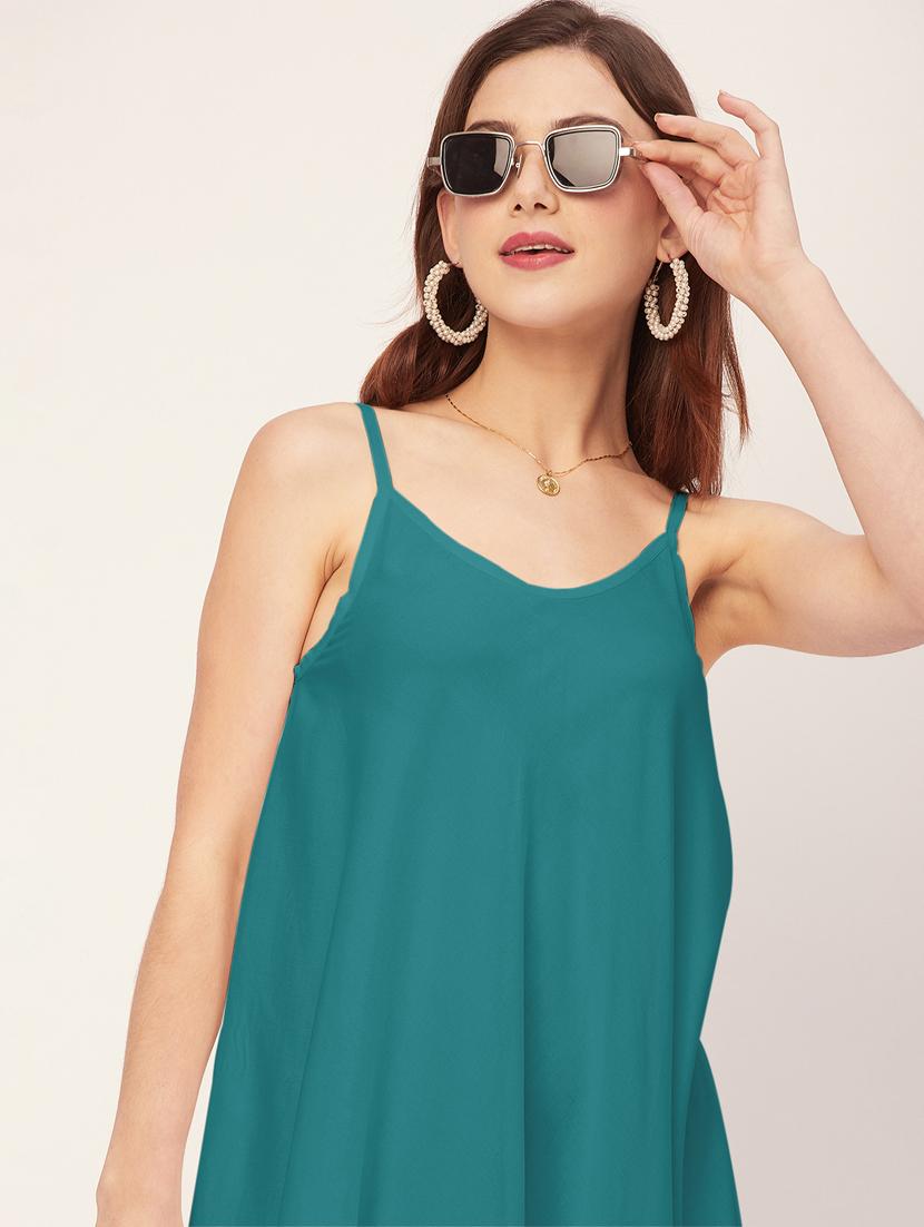 women solid sleevless asymmetric dress - 20533728 - Standard Image - 4