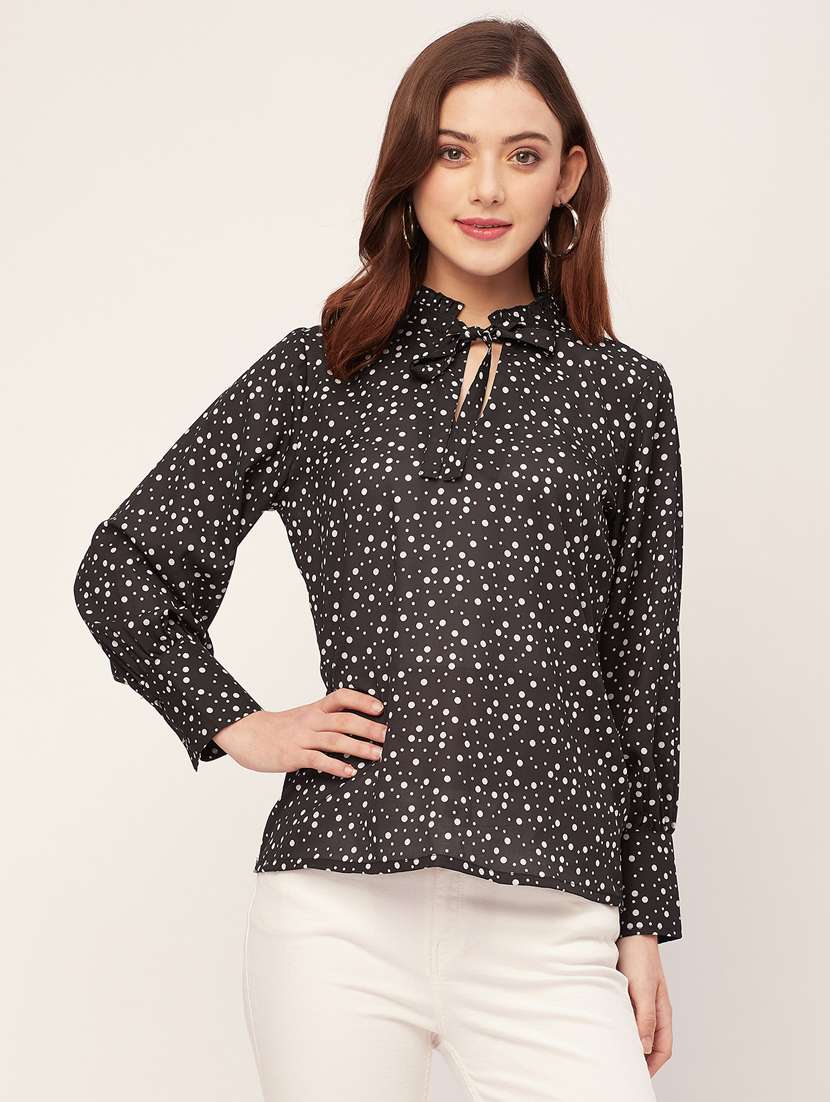 black georgette straight top