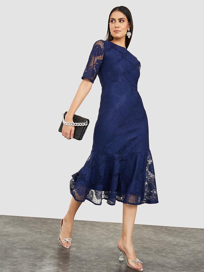 navy blue polyester dress - 20533753 -  Standard Image - 1