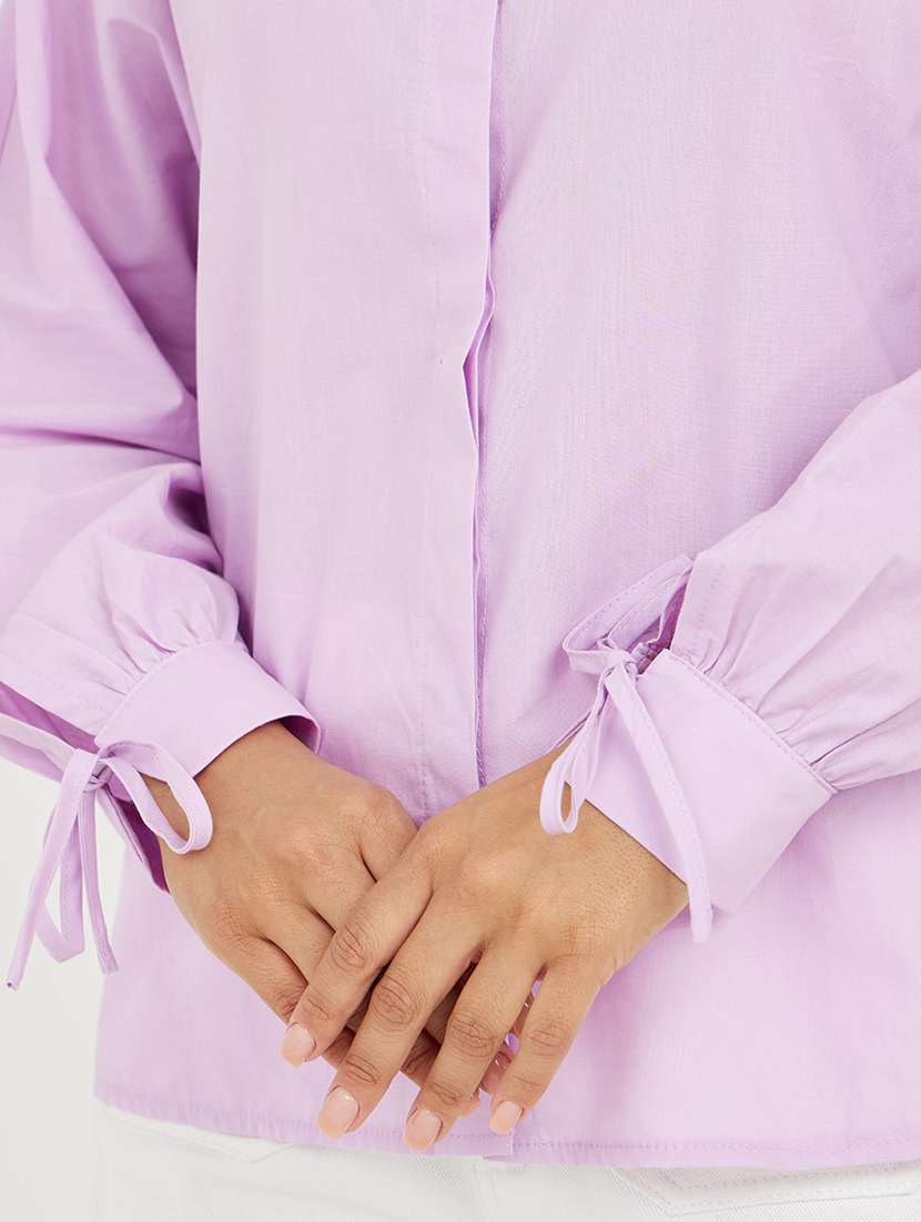 lavender cotton regular shirt - 20533829 -  Standard Image - 4