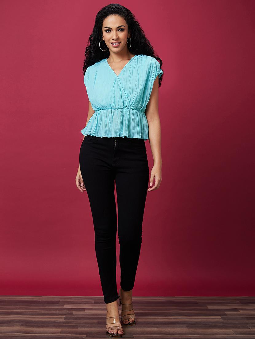 blue solid regular top - 20534022 - Standard Image - 4