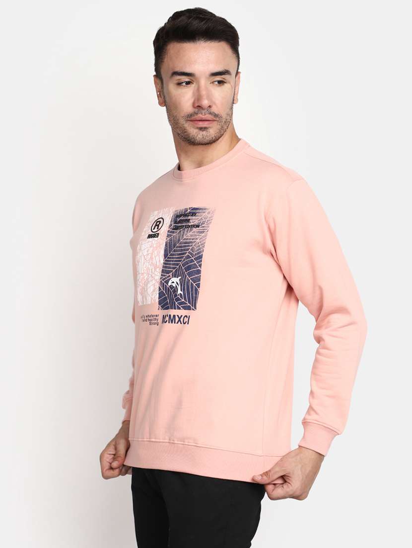 pink khadi cotton chest print sweatshirt - 20534043 -  Standard Image - 1