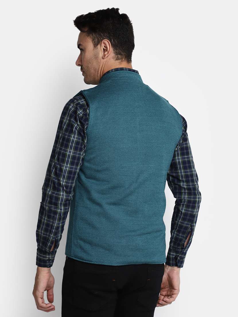 men solid mandarin neck nehru jacket - 20534055 -  Standard Image - 1